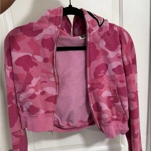 BAPE cropped camo full zip hoodie
